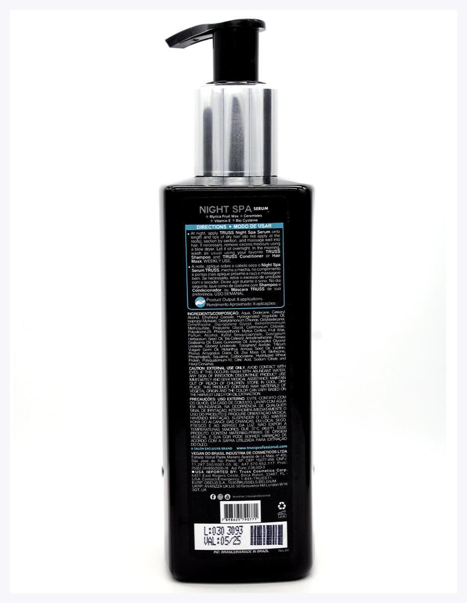 Sérum hidratante para cabello Truss night todo tipo piel 3