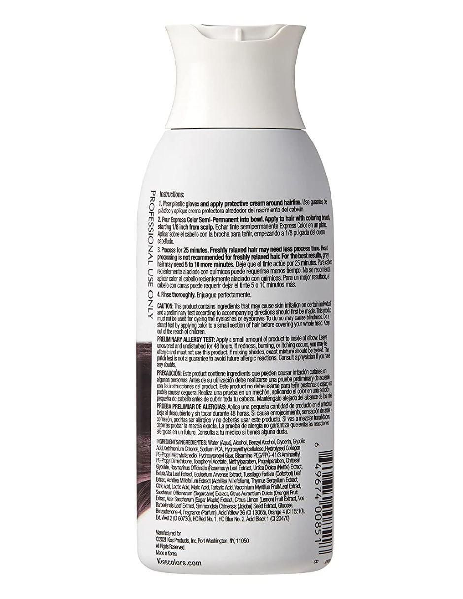 Tinte para cabello Kiss Express K98 Black Express tono 1.0 negro profundo 2