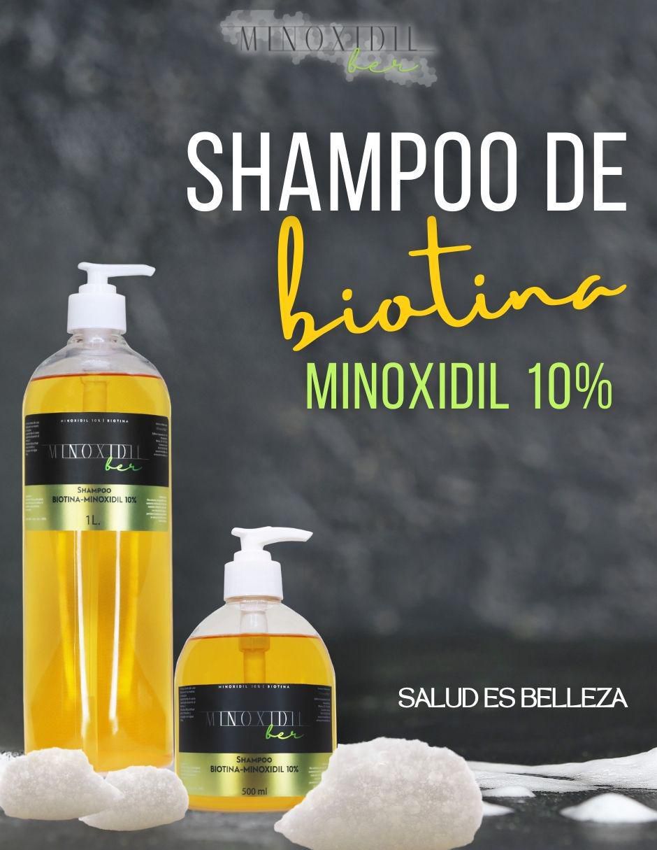 Shampoo anticaída para cabello Biotina Minoxidil 10% 2