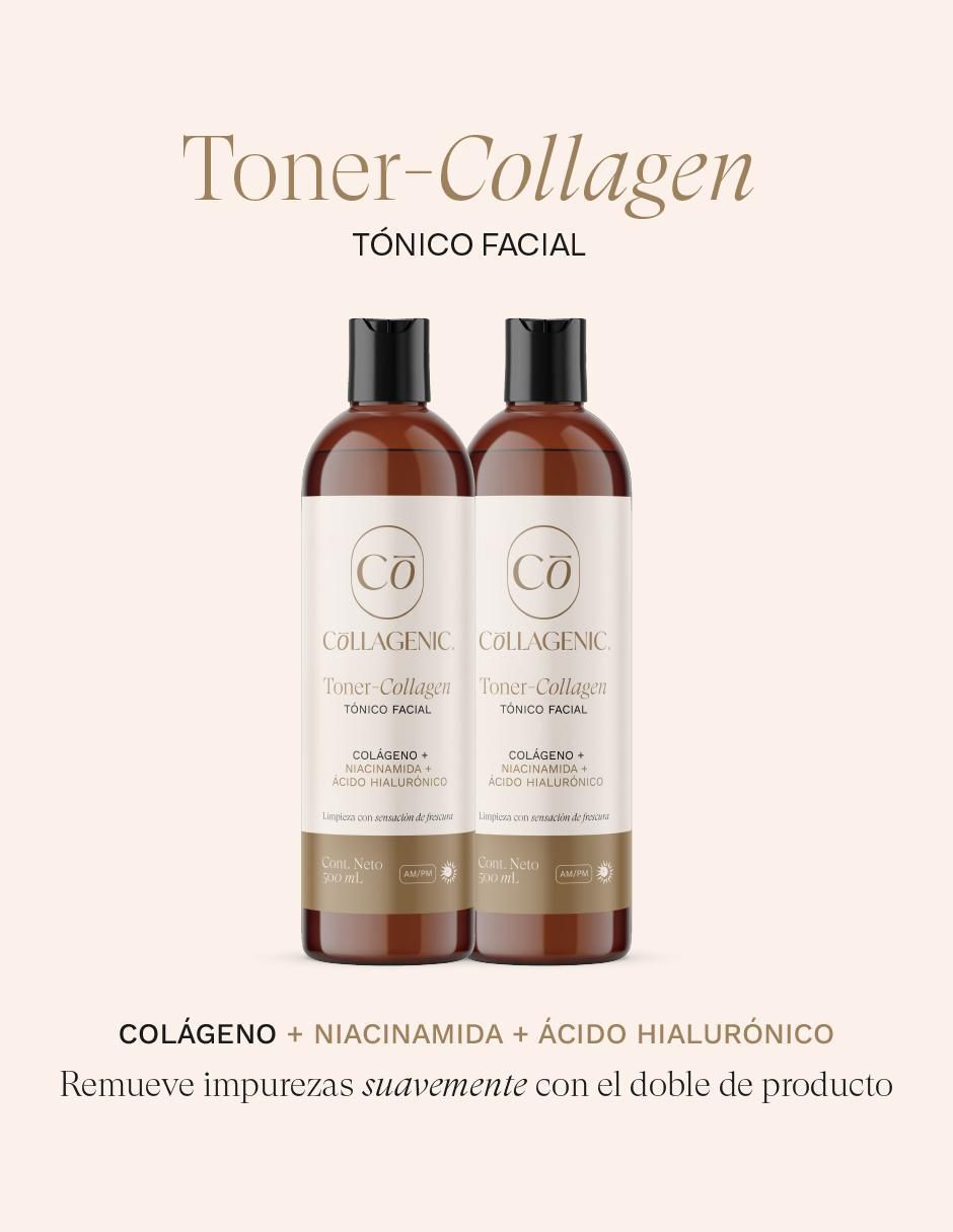 Set tónico facial vitaminas + colágeno + ácido hialurónico + niacinamida 500 ml c/u Premium 3