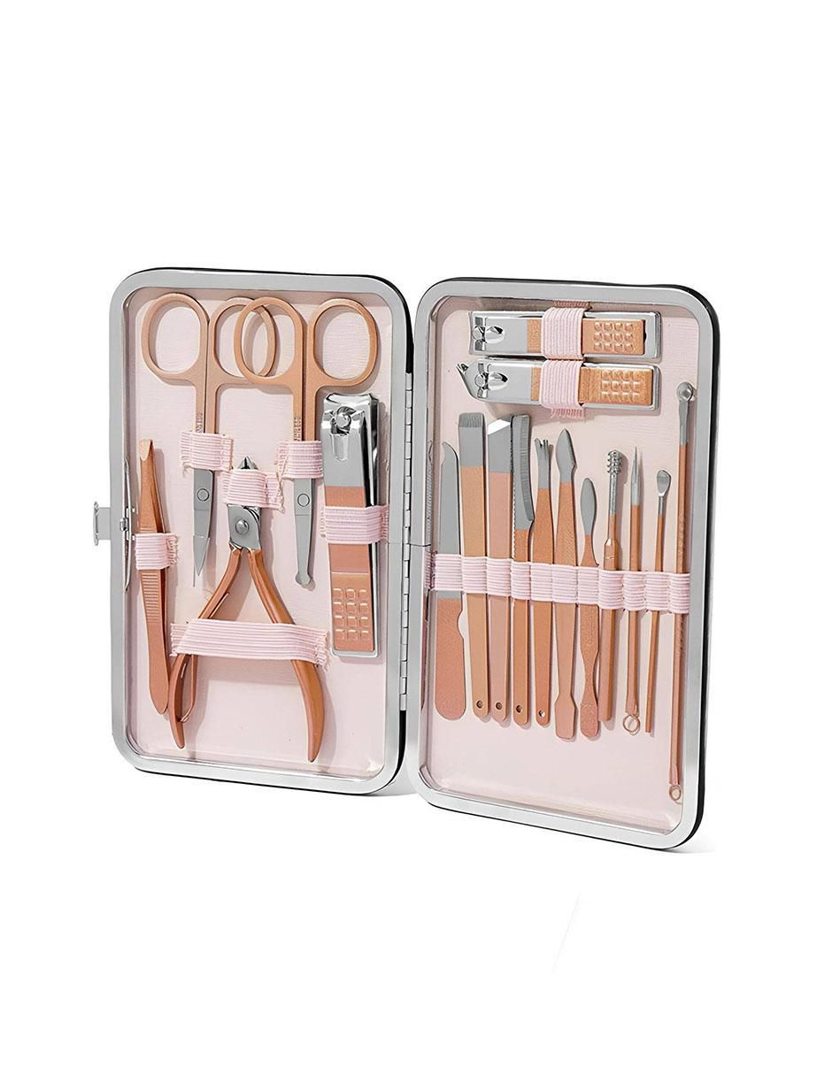 Set de manicure manual de acero inoxidable con 11 piezas