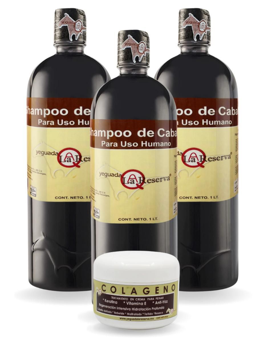 Kit de shampo y acondicionador de caballo para uso humano anticaída y frizz