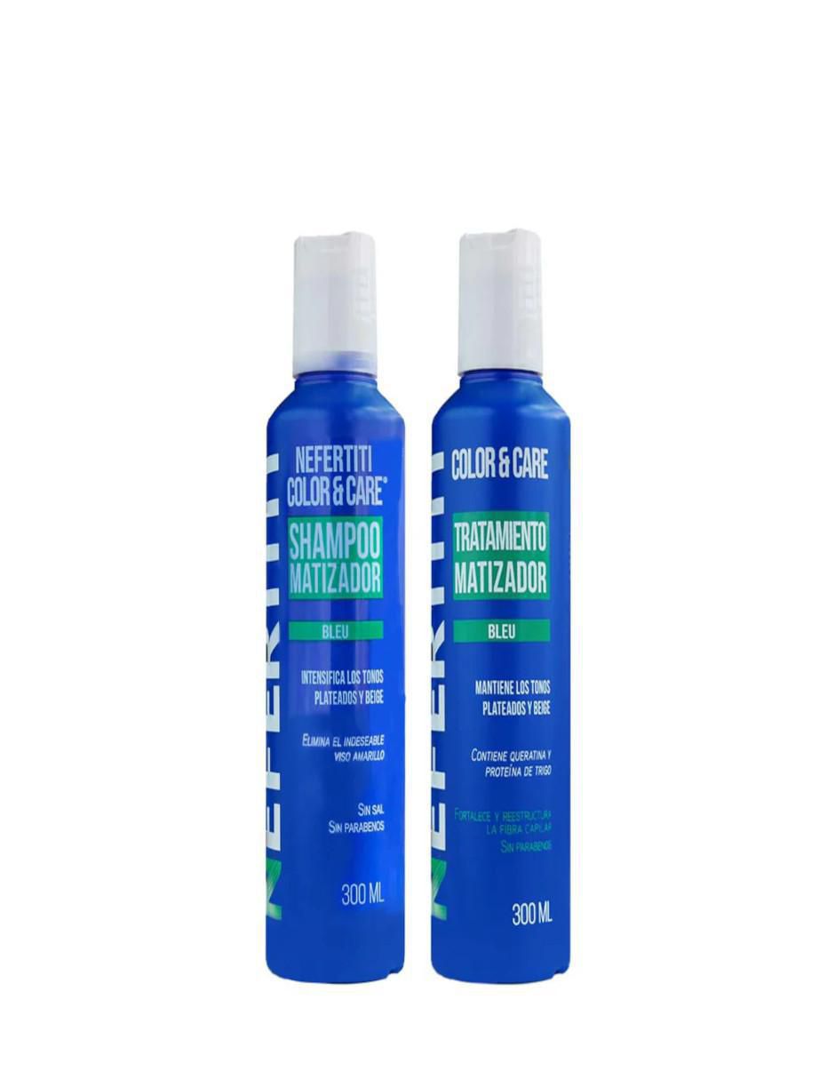 Set de shampoo para cabello Tratamiento matizador tonos plateados y beige Color and Care