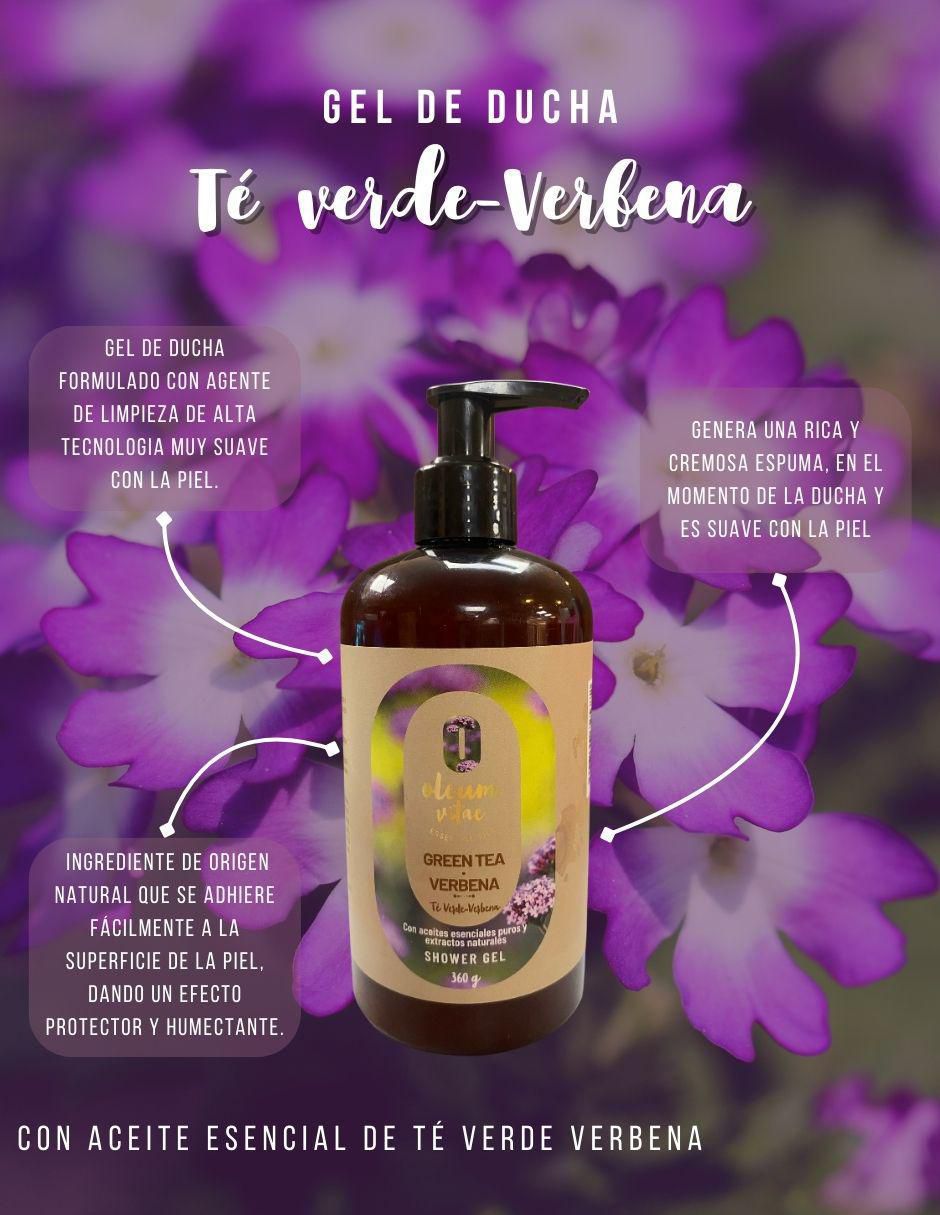 Gel corporal Limpiador con aceite esencial de té verde verbena 2