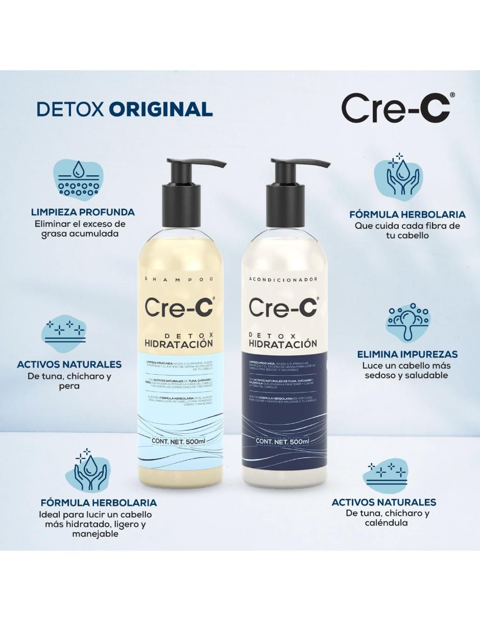 Kit de shampo y acondicionador para cabello maltratado détox hidratación 5