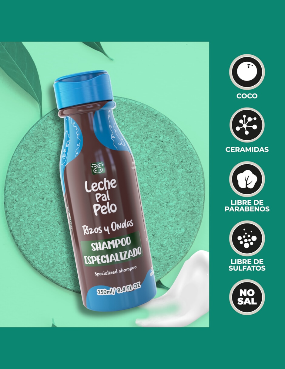 Shampoo para cabello rizado rizos y ondas Leche pal Pelo 250 ml 4