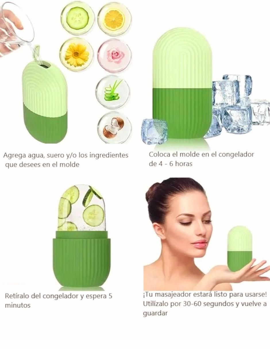Kit tratamiento facial con gel para crecimiento de pestañas y masajeador facial antiedad 8
