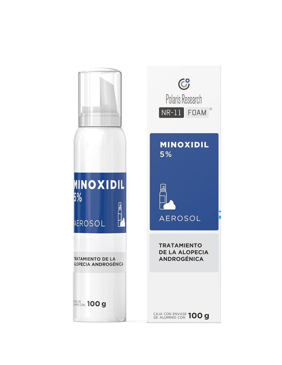 Tratamiento para cuero cabelludo Polaris Research NR-11 Foam Minoxidil 5% crecimiento Polaris