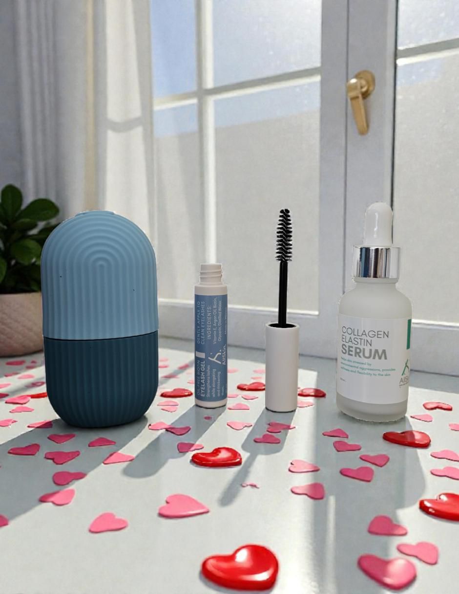 Kit tratamiento facial suero, gel y masajeador antiedad 3