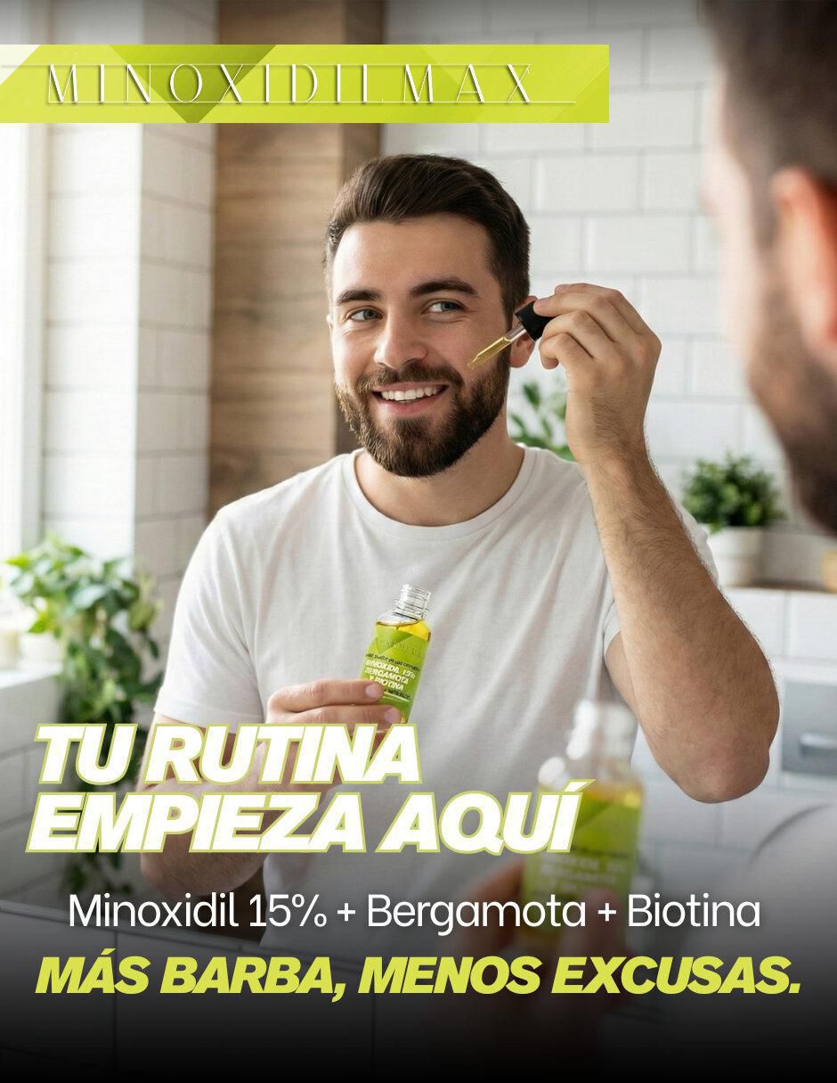 Set tratamiento para barba y cabello auxiliar con minoxidil crecimiento 3