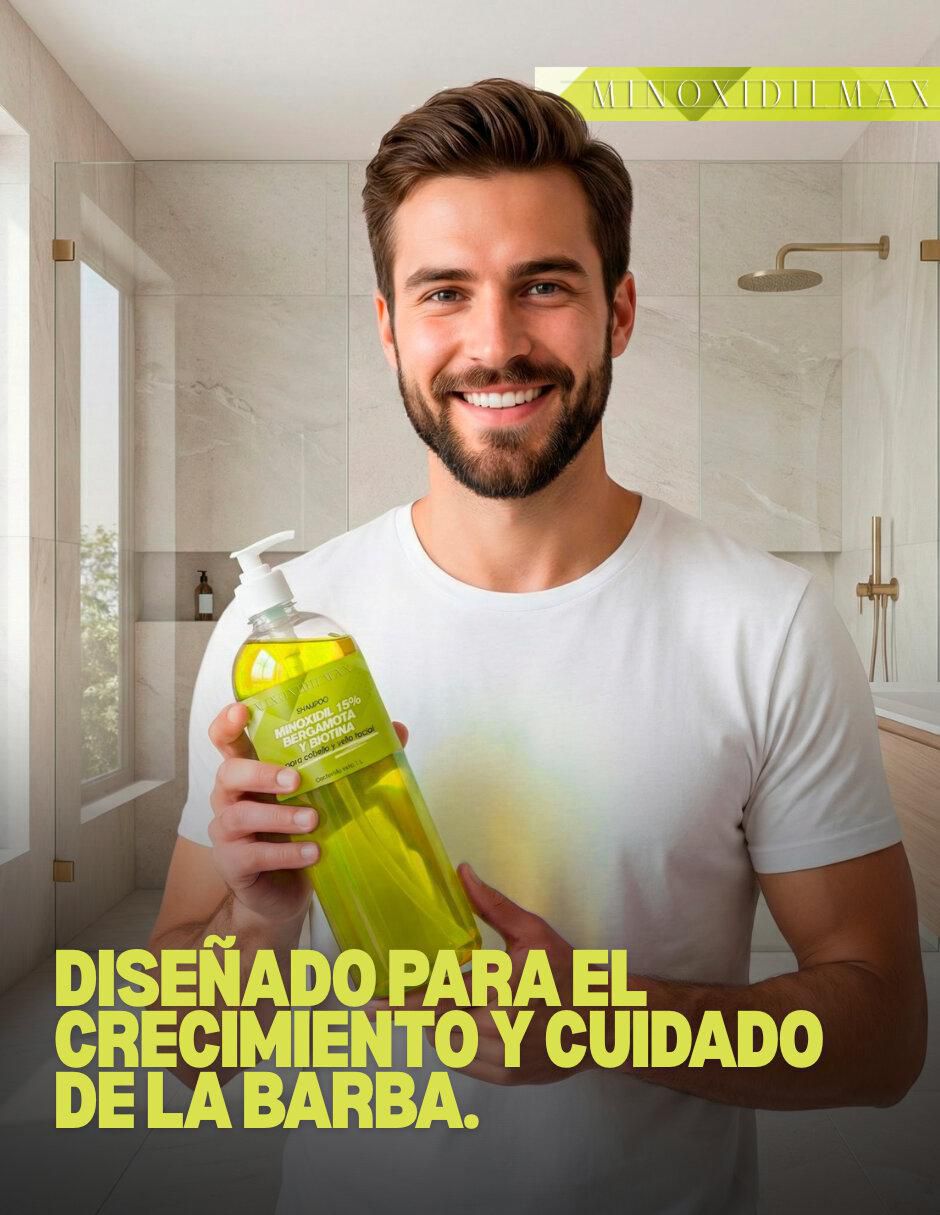 Shampoo anticaída para crecimiento de cabello y barba 1 L 3