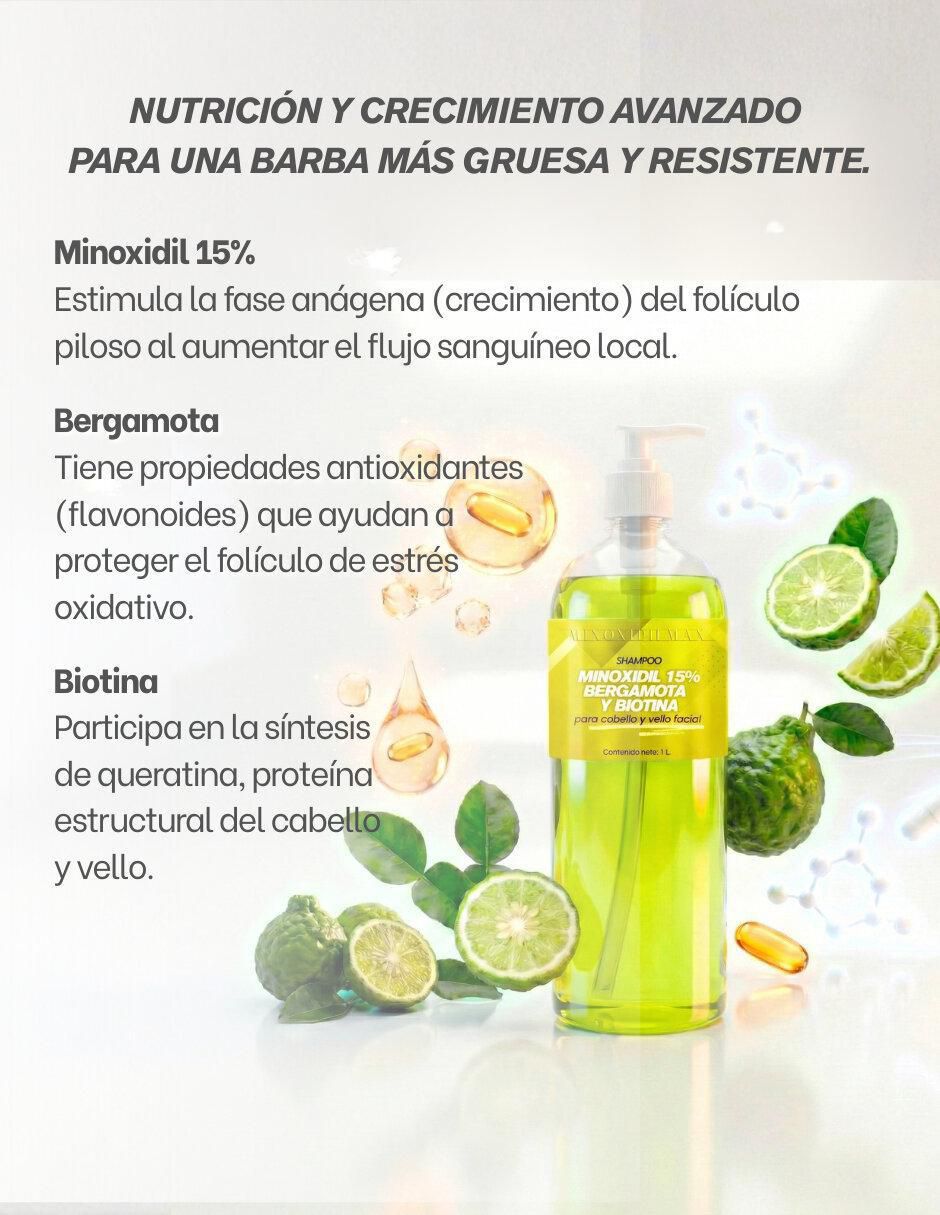 Shampoo anticaída para crecimiento de cabello y barba 1 L 5