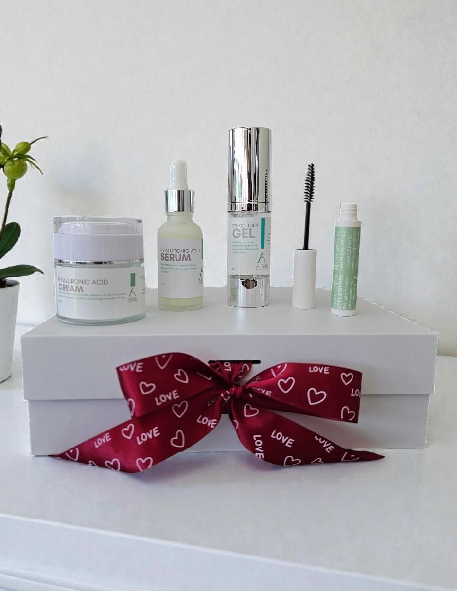 Kit tratamiento facial suero, crema, gel para contorno de ojos y gel para crecimiento de pestañas antiedad 11